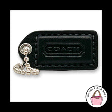 Load image into Gallery viewer, COACH Y2K VINTAGE Hang Tag Black 1.5" Bag Charm Keychain Fob Leather Small
