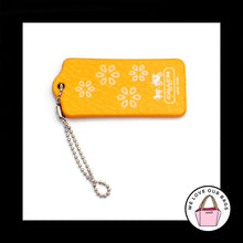 Load image into Gallery viewer, RARE COACH MAGNET Yellow Flower Floral Leather Fob Bag Charm Keychain Hang Tag
