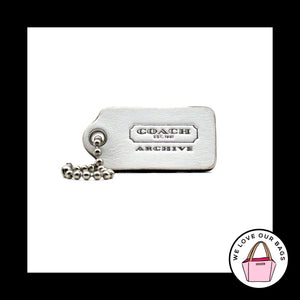 1.5" Small COACH LEGACY ARCHIVE White Leather Fob Bag Charm Keychain Hang Tag