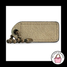 Load image into Gallery viewer, COACH Y2K VINTAGE HangTag 2" Brown Patent Leather Suede Bag Charm Antique Brass
