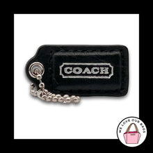 Load image into Gallery viewer, Limited Edition COACH HANG TAG Bag Charm Keychain Fob Black Silver Leather 1.5"
