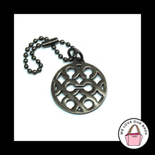 Load image into Gallery viewer, Rare COACH OP ART Cutout Round Gunmetal Metal Fob Bag Charm Keychain Hang Tag
