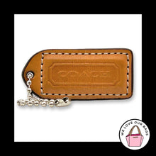 Load image into Gallery viewer, COACH Y2K VINTAGE Hang Tag Bag 2" Charm Keychain Fob Saddle Brown &amp; Pink Leather
