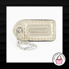 Load image into Gallery viewer, 1.5&quot; Small COACH LIGHT GOLD LEATHER NICKEL FOB CHARM KEYCHAIN HANG TAG WRISTLET
