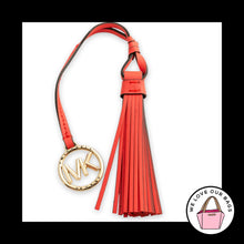 Load image into Gallery viewer, New MICHAEL KORS TASSEL Pink Red Leather Gold Bag Charm Hang Tag Keychain Fob
