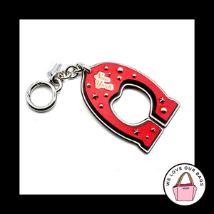 New $80 COACH New York VARSITY C Leather Fob Bag Charm Keychain Hang Tag 23585