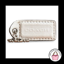 Load image into Gallery viewer, COACH Y2K VINTAGE Hang Tag 2" White and Orange Leather Bag Charm Keychain Fob
