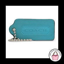 Load image into Gallery viewer, Limited Edition COACH LEGACY Hang Tag Turquoise Blue Leather Bag Charm Keychain
