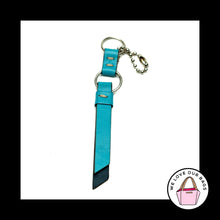 Load image into Gallery viewer, COACH Navy Blue Turquoise LEATHER TASSEL Nickel Fob Bag Charm Keychain Hang Tag
