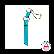 Load image into Gallery viewer, COACH Navy Blue Turquoise LEATHER TASSEL Nickel Fob Bag Charm Keychain Hang Tag
