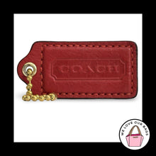 Load image into Gallery viewer, COACH HANG TAG 2.5" Burnt Orange Leather Bag Charm Keychain Fob Brass Large
