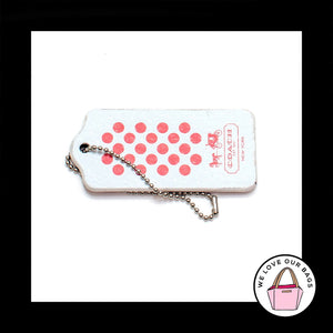 RARE NEW COACH MAGNET Red Polka Dot Leather Key Fob Bag Charm Keychain Hang Tag