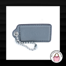 Load image into Gallery viewer, 2.5&quot; Large COACH GRAY LEATHER NICKEL KEY FOB BAG CHARM KEYCHAIN HANG TAG
