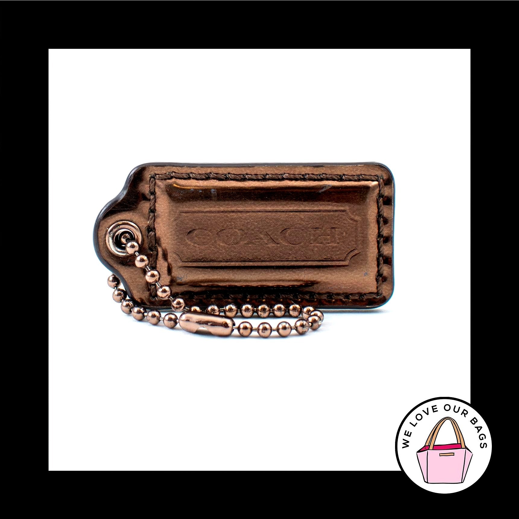 COACH LEATHER HANGTAG orders BROWN/BRASS