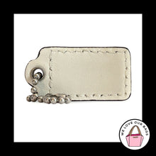Load image into Gallery viewer, COACH HANG TAG 1.5" Green White Leather Bag Charm Keychain Fob Nickel Small
