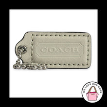 Load image into Gallery viewer, COACH HANG TAG 2" Cream Bone Off White Leather Bag Charm Keychain Fob Nickel
