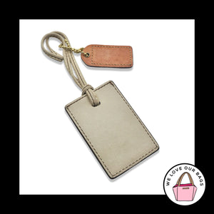 Y2K VINTAGE COACH Luggage ID Bone Beige Leather & Hang Tag Bag Charm Keychain