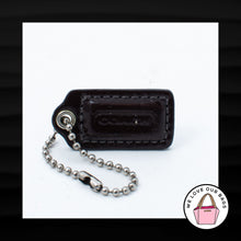 Load image into Gallery viewer, 1.5&quot; Small COACH BROWN PATENT LEATHER NICKEL FOB CHARM KEYCHAIN HANGTAG WRISTLET
