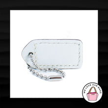 Load image into Gallery viewer, 1.5&quot; Small COACH SADDLE &amp; WHITE LEATHER NICKEL KEY FOB CHARM KEYCHAIN HANG TAG
