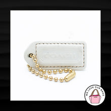 Load image into Gallery viewer, 2&quot; Medium COACH WHITE LEATHER BRASS KEY FOB BAG CHARM KEYCHAIN HANG TAG

