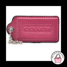 Load image into Gallery viewer, COACH HANG TAG 3" Pink Bag Charm Keychain Fob Smooth Leather Nickel X-Large
