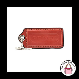 2.25" Medium COACH Orange Patent Leather Nickel Fob Bag Charm Keychain Hang Tag
