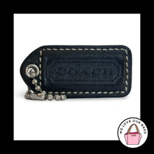 Load image into Gallery viewer, COACH Y2K VINTAGE Hang Tag 2" Black Leather Nickel Bag Charm Keychain Fob Medium
