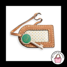 Load image into Gallery viewer, FOSSIL LUGGAGE ID Key Silver Brown Leather Strap Bag Charm Hang Tag Keychain Fob

