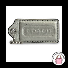 Load image into Gallery viewer, COACH HANG TAG 2.5" Silver Metallic Matte Leather Bag Charm Keychain Fob Large
