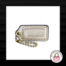 Load image into Gallery viewer, 1.5&quot; Small COACH METALLIC GOLD LEATHER BRASS FOB CHARM KEYCHAIN HANGTAG WRISTLET
