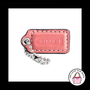 1.5" Small COACH PINK LEATHER Nickel Key Fob Bag Charm Keychain Hang Tag