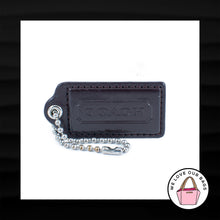 Load image into Gallery viewer, 2.5&quot; Large COACH DARK BROWN PATENT LEATHER NICKEL FOB BAG CHARM KEYCHAIN HANGTAG
