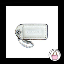 Load image into Gallery viewer, 1.5&quot; Small COACH White &amp; Mahogany LEATHER Nickel Fob Bag Charm Keychain Hang Tag
