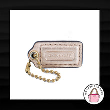 Load image into Gallery viewer, 1.5&quot; Small COACH METALLIC GOLD LEATHER BRASS FOB CHARM KEYCHAIN HANGTAG WRISTLET
