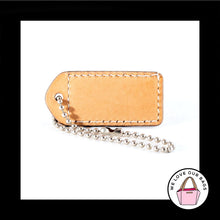 Load image into Gallery viewer, 2&quot; Medium COACH PINK TAN LEATHER NICKEL KEY FOB BAG CHARM KEYCHAIN HANGTAG TAG
