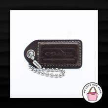 Load image into Gallery viewer, 2.5&quot; Large COACH DARK BROWN LEATHER NICKEL KEY FOB BAG CHARM KEYCHAIN HANG TAG
