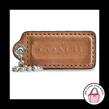 Load image into Gallery viewer, COACH HANG TAG 2.25" Saddle Brown Leather Bag Charm Keychain Fob Nickel Large
