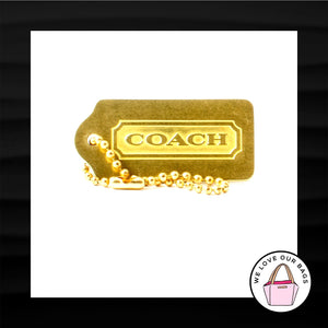 RARE 1.75" Medium COACH GOLD BRASS METAL KEY FOB BAG CHARM KEYCHAIN HANG TAG