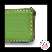 Load image into Gallery viewer, COACH Y2K VINTAGE Hang Tag 2.5" Green Leather Bag Charm Keychain Fob Brass Large
