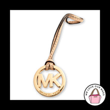 Load image into Gallery viewer, MICHAEL KORS Gold Metal Tan Natural Leather Strap Bag Charm HangTag Keychain Fob
