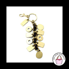 Load image into Gallery viewer, RARE COACH XL Hammered Gold Brass Metal Charm Chain KeyFob Bag Keychain Hang Tag
