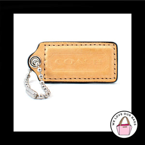 2.25" Medium COACH Light Saddle Brown Leather Fob Bag Charm Keychain Hang Tag