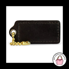 Load image into Gallery viewer, COACH HANG TAG 2.25" Walnut Brown Leather Bag Charm Keychain Fob Brass Large
