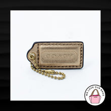 Load image into Gallery viewer, 2&quot; Medium COACH GOLD METALLIC LEATHER BRASS KEY FOB BAG CHARM KEYCHAIN HANG TAG
