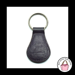 Rare VINTAGE COACH Purple LEATHER Teardrop Classic Fob Bag Charm Keychain Tag