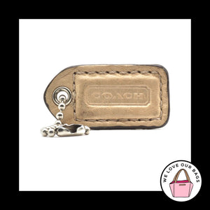 1.5" Y2K VINTAGE COACH Sand Taupe Tan Leather Fob Bag Charm Keychain Hang Tag