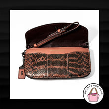 Load image into Gallery viewer, NEW COACH 1941 GLOVETANNED EXOTIC SNAKESKIN MELON LEATHER WRISTLET WALLET CLUTCH
