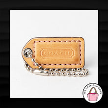 Load image into Gallery viewer, 1.5&quot; Small COACH TAN PINK LEATHER NICKEL KEYFOB CHARM KEYCHAIN HANG TAG WRISTLET
