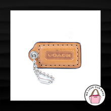 Load image into Gallery viewer, 1.5&quot; Small COACH SADDLE BROWN LEATHER NICKEL FOB CHARM KEYCHAIN HANGTAG WRISTLET
