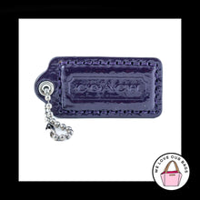 Load image into Gallery viewer, 2&quot; Medium COACH Purple Patent Leather Nickel Key Fob Bag Charm Keychain Hang Tag
